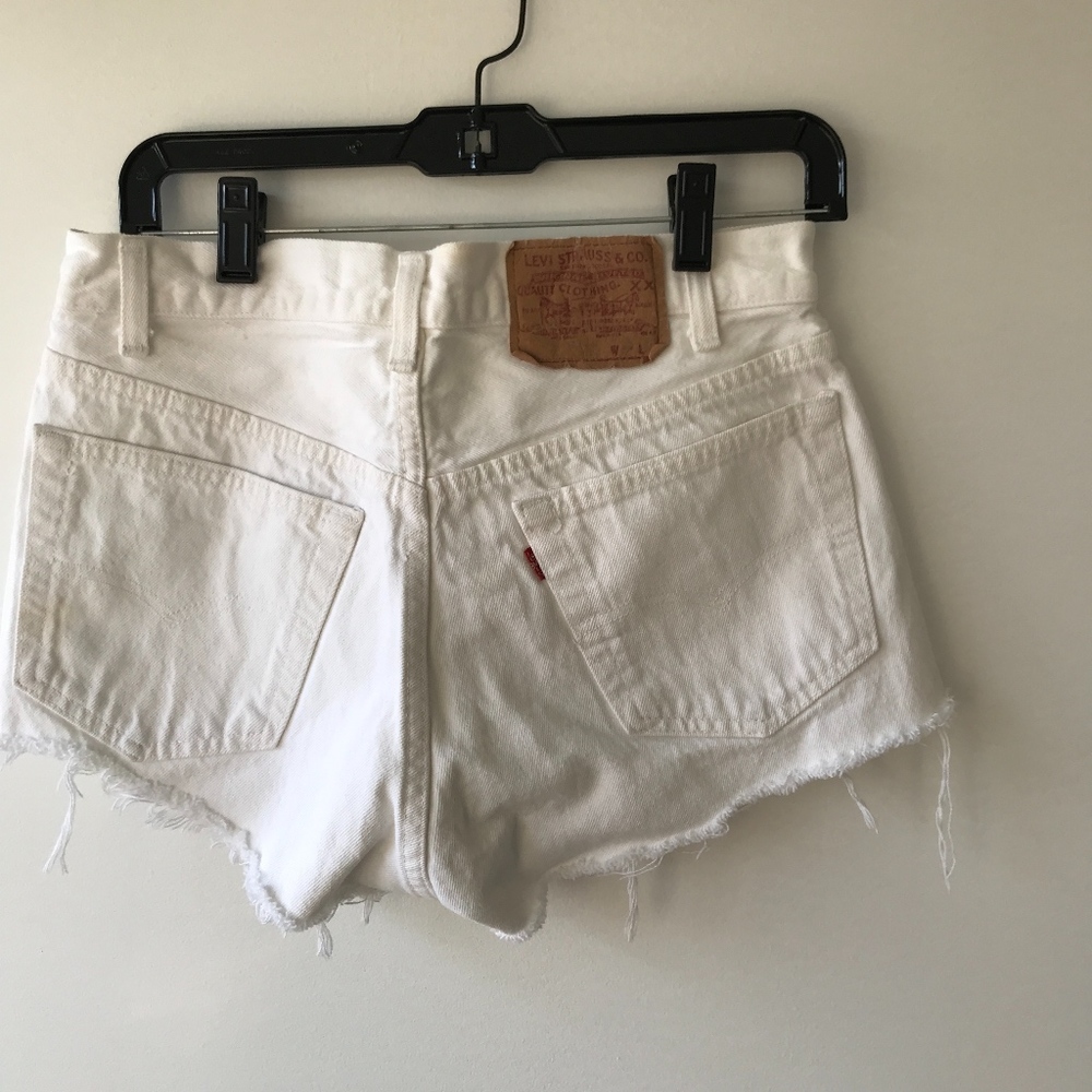 White Levi Jean Shorts